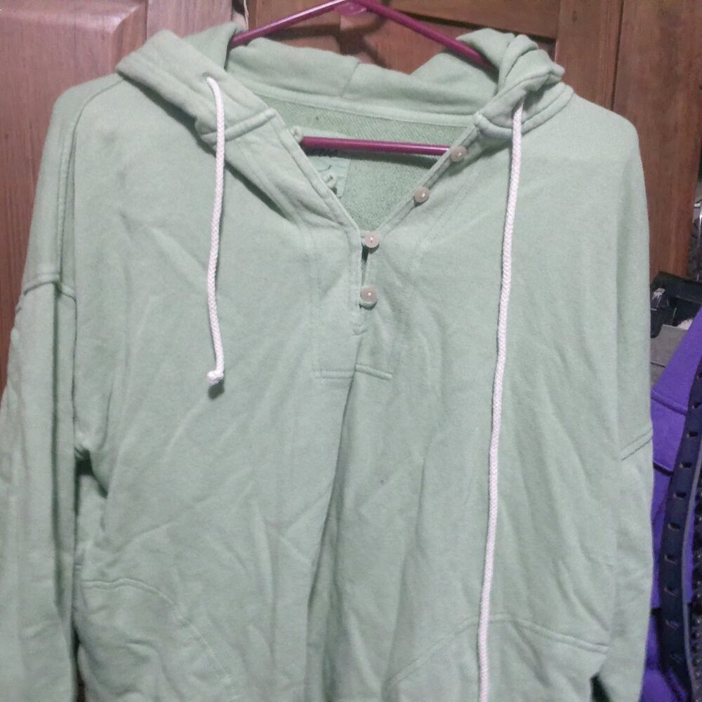 Aerie Sweatshirt Hoodie W Buttons